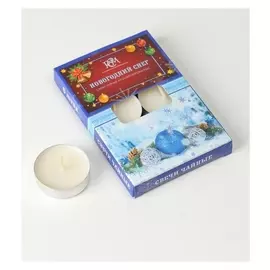 Набор чайных свечей ароматических "Новогодний снег", 6 штук