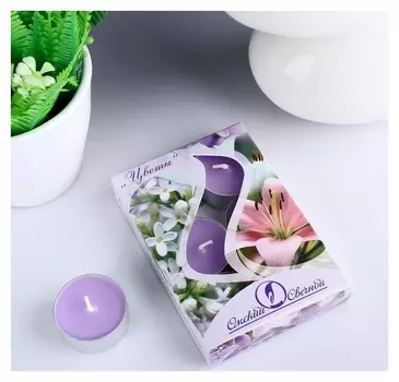 Набор чайных свечей ароматизированных "Цветы" 6 штук