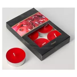 Набор чайных свечей ароматизированных "Гранат" в подарочной коробке, 6 шт