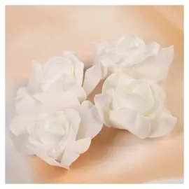 Набор цветов для декора из фоамирана, D=7,5 см, 4 шт, белый