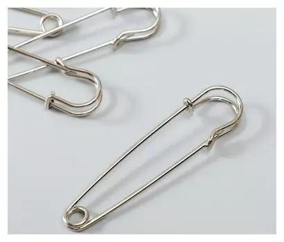 Набор декора для творчества "Булавка" набор 10 шт серебро 7х1,5 см