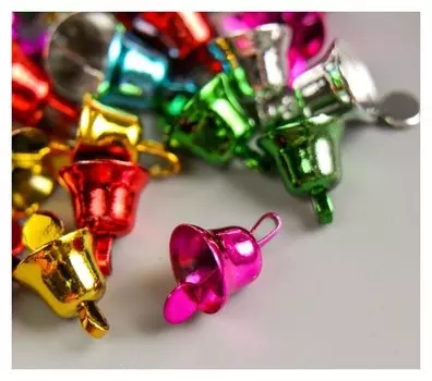 Набор декора для творчества металл "Колокольчики-мини яркие" D=0,8 см набор 25 шт