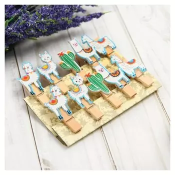 Набор декоративных прищепок "Ламы" набор 10 шт.