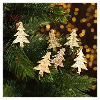 Набор декоративных прищепок с подсветкой Елочки, 12×8 см, 6 шт.