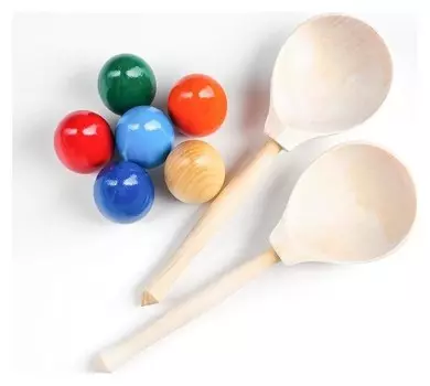 Набор деревянных ложек с цветными яйцами