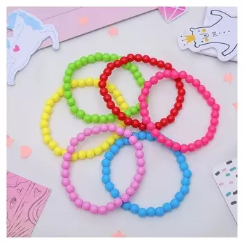 Набор детских браслетов "Выбражулька" бусинки, 6 нитей, цветной