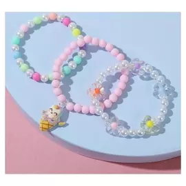 Набор детских браслетов "Выбражулька" трио, кото-пирожное, цветные