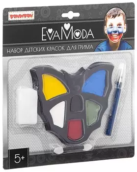 Набор детских красок для грима "Eva Moda", летучая мышь, 6 цветов