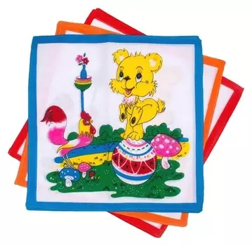 Набор детских носовых платков, 25х25см, 6шт