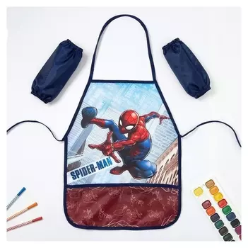 Набор детский для творчества "Человек-паук" (Фартук 49 х 39 см и нарукавники)