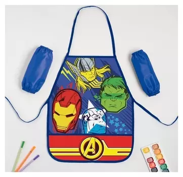 Набор детский для творчества "Команда мстители", (Фартук 49х39 см и нарукавники)