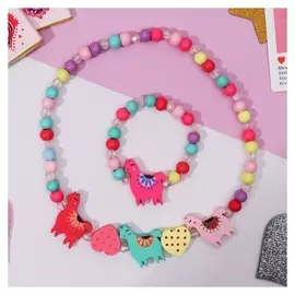 Набор детский "Выбражулька" 2 пред-та: бусы, браслет, ламы, цветной