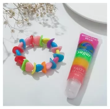 Набор детский "Выбражулька" 2 предмета: браслет, блеск для губ, радуга