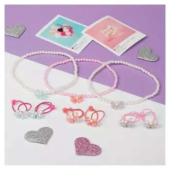 Набор детский "Выбражулька" 3 пред-та: 2 резинки, бусы, бантики