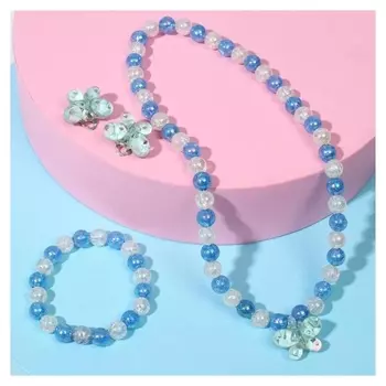 Набор детский "Выбражулька" 3 пред-та: клипсы, кулон, браслет, бабочка