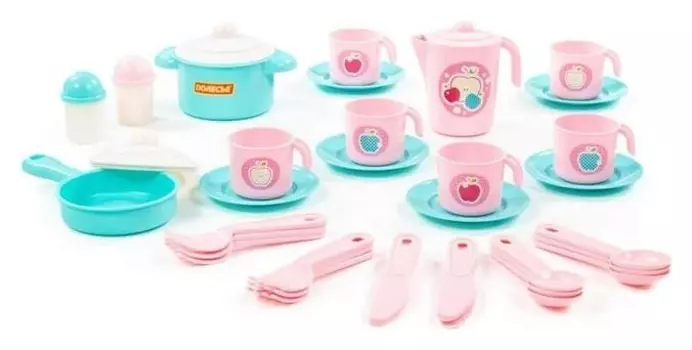Набор детской посуды «Настенька» на 6 персон, 38 элементов