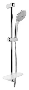 Набор для душа Zein H02, стойка с мыльницей и держателем, шланг 150 см, лейка 3 режима, хром