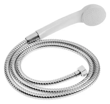 Набор для душа Zein Z0102, шланг 150 см, гайки и втулка пластик, лейка 1 режим, белый