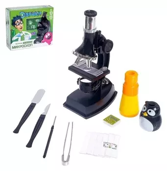 Набор для изучения микромира Микроскоп + калейдоскоп 14 предметов, световые эффекты