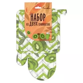 Набор для кухни слвпс-15 прихватка 17х17см, варежка 26см, рогожка,100% хлопок.