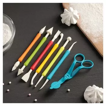 Набор для моделирования кондитерских украшений, 6 шт, щипцы для переноски украшений, цвет и форма