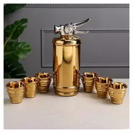 Набор для напитков "Огнетушитель", 7 предметов, булат, керамика