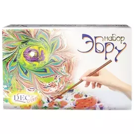 Набор для рисования на воде "Эбру", краски 8х50 мл, заготовка, порошок 85 г, лоток, бумага