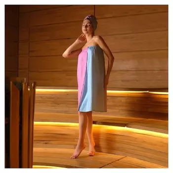 Набор для сауны экономь и Я "Малибу" (Полотенце-парео + чалма) 100%хл, 200 г/м2