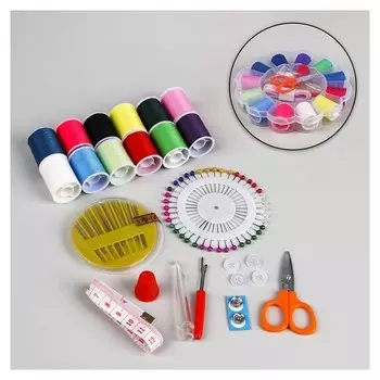 Набор для шитья в пластиковой коробке, 12 цветов