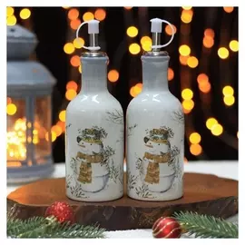 Набор для соусов и масел доляна «Рождественский снеговик», 250 мл, 2 шт