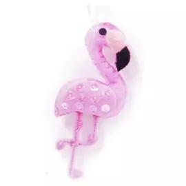 Набор для создания подвески из фетра «Фламинго с пайетками»