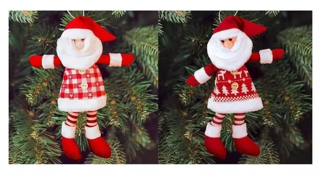 Набор для создания подвесной ёлочной игрушки из фетра «Дедушка мороз»