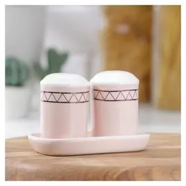 Набор для специй 2 шт. «Золотая нить», солонка, перечница 130 мл, 11,5×6,2×8 см