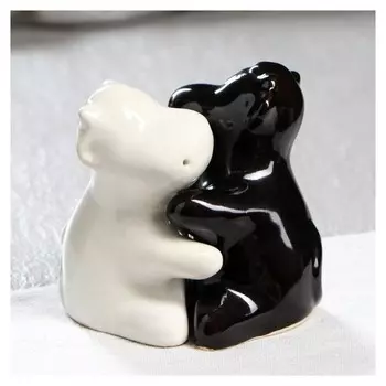 Набор для специй "Бычки", символ года 2021, черно-белые, 10 см