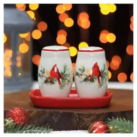 Набор для специй доляна 2 шт. «Красный кардинал», солонка, перечница, 130 мл, 11,5×6,2×8,8 см