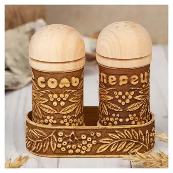 Набор для специй «Природа», 10×5×9 см, береста