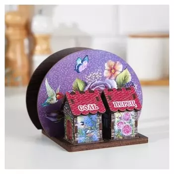 Набор для специй с салфетницей "Ягодный букет", 13х10х10 см