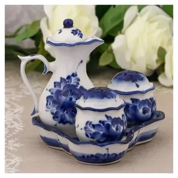 Набор для специй «Весенний», 4 предмета, гжель