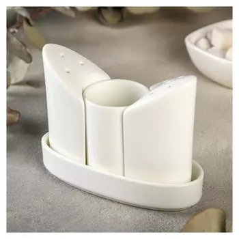 Набор для специй Wilmax England, 3 шт: солонка, перечница, ёмкость для зубочисток