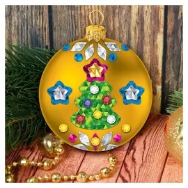 Набор для творчества. декорирование ёлочного шара цветной фольгой, шар золотой + стразы