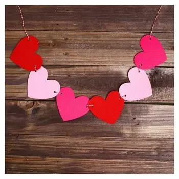 Набор для творчества — гирлянда своими руками «Сердечки», пластиковая игла