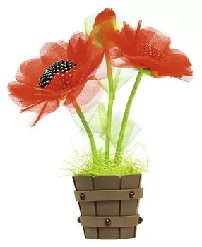 Набор для творчества из органзы "Топиарий. пламенные маки"