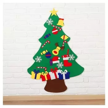 Набор для творчества «Ёлочка со снеговиком», украшения на липучках, размер 95×70 см