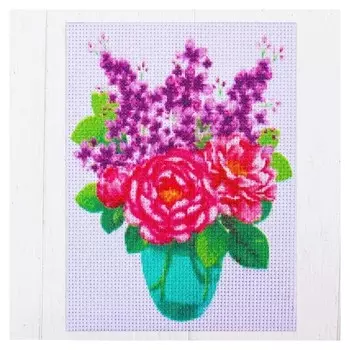 Набор для творчества. канва для вышивки крестиком «Букет с сиренью», 20 х 15 см