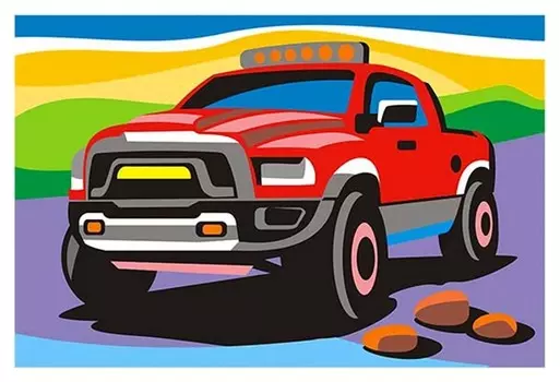 Набор для творчества картина по номерам быстрый джип, ркн-022