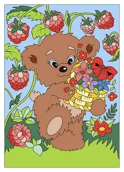 Набор для творчества картина по номерам мишка-сладкоежка, ркн-035