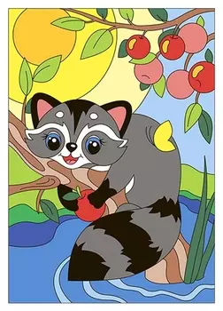 Набор для творчества картина по номерам счастливый енотик, ркн-032