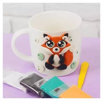 Набор для творчества. кружка для декорирования полимерной глиной «Весёлая лиса» 300 мл