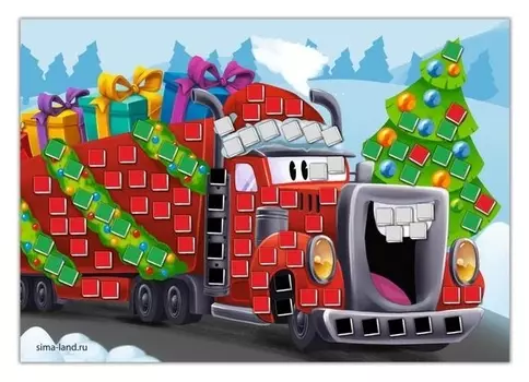 Набор для творчества. мягкая мозаика А5 «Новогодний грузовичок»