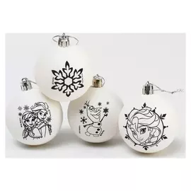Набор для творчества новогодние шары холодное сердце набор 4 шт, шар 5,5 см